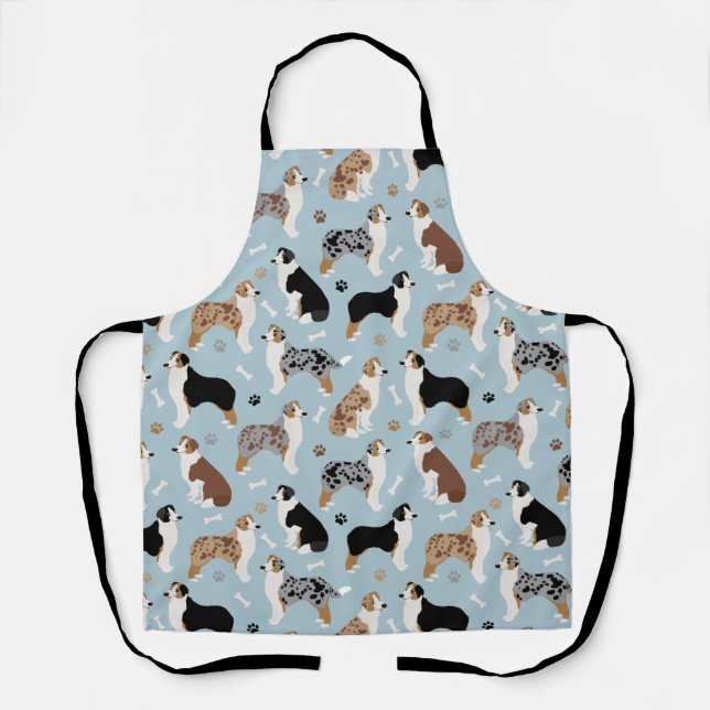 Australian Shepherd Bones and Paws Apron (Front)
