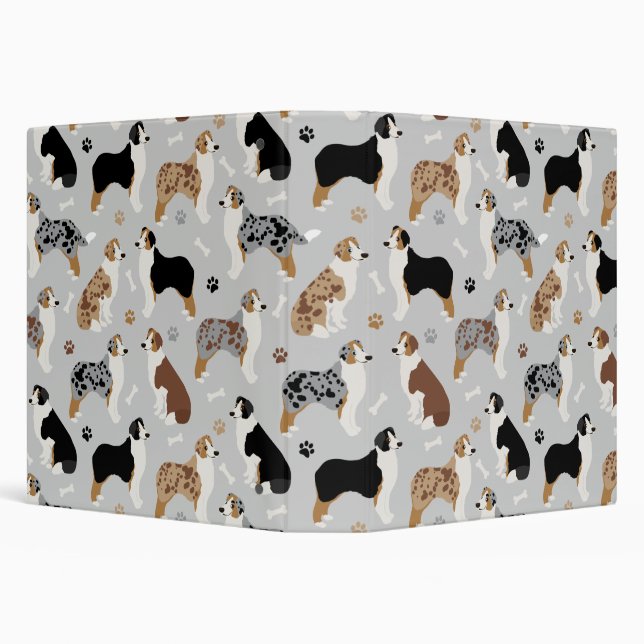 Australian Shepherd Bones and Paws Binder (Background)