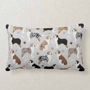Australian Shepherd Bones and Paws Lumbar Coussin
