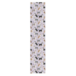 Australian Shepherd Bones and Paws Short Table Runner