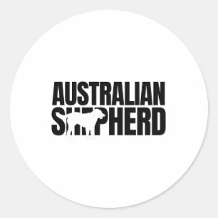 Australian Shepherd Breed Lover Dark Classic Round Sticker
