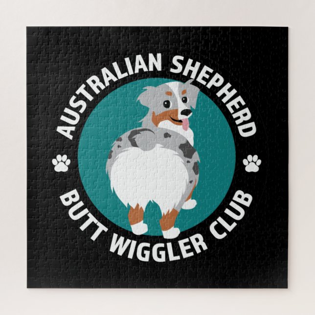 Australian Shepherd Butt Wiggler Club Jigsaw Puzzle (Vertical)