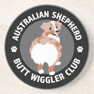 Australian Shepherd Butt Wigglers Club - Red Merle Coaster
