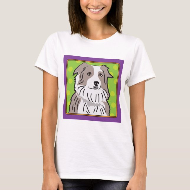 Australian Shepherd Cartoon T-Shirt (Front)