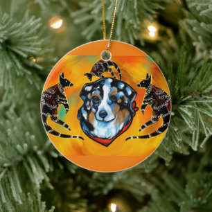 AUSTRALIAN SHEPHERD  CERAMIC ORNAMENT