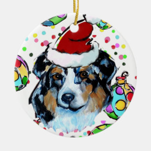 AUSTRALIAN SHEPHERD CERAMIC ORNAMENT