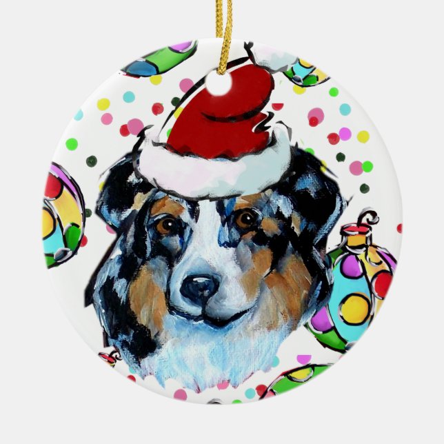AUSTRALIAN SHEPHERD CERAMIC ORNAMENT (Front)