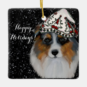 Australian Shepherd Ceramic Ornament