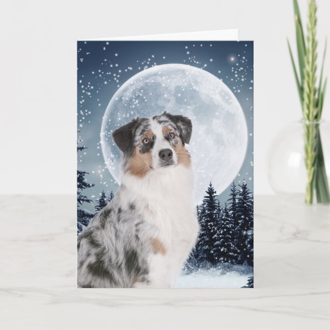 Australian Shepherd Christmas Card (Front)