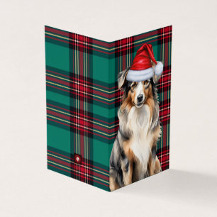 Australian Shepherd Christmas Dog Plaid Holiday