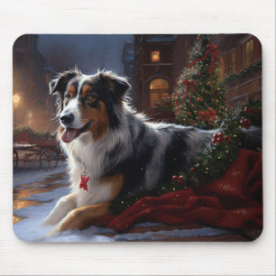 Australian Shepherd Christmas Festive Season  Mouse Pad