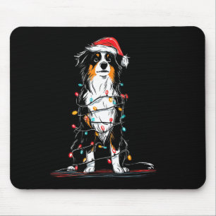Australian Shepherd Christmas Graphics Dog Lights Mouse Pad