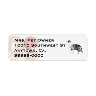 Australian Shepherd Christmas Return Adresse Label