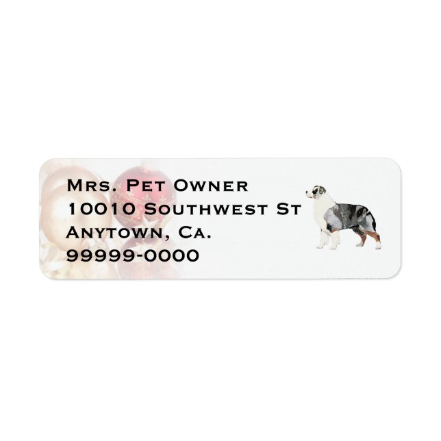 Australian Shepherd Christmas Return Adresse Label (Devant)
