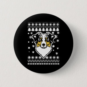 Australian Shepherd Christmas Shirt 2 Inch Round Button