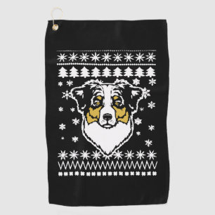 Australian Shepherd Christmas Shirt Golf Towel