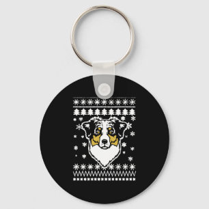 Australian Shepherd Christmas Shirt Keychain