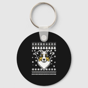 Australian Shepherd Christmas Shirt Keychain