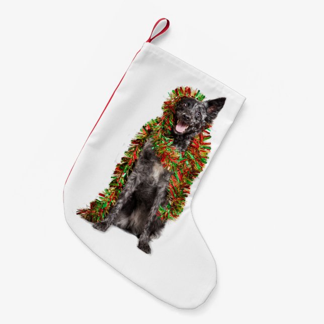 Australian Shepherd Christmas Small Christmas Stocking (Front (Hanging))