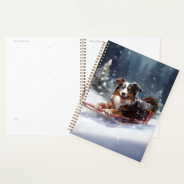 Australian Shepherd Christmas snow winter Planner (Display)
