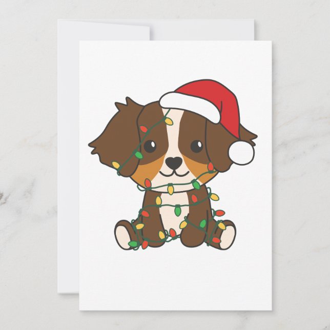 Australian Shepherd Christmas Winter Animals Holiday Card (Front)