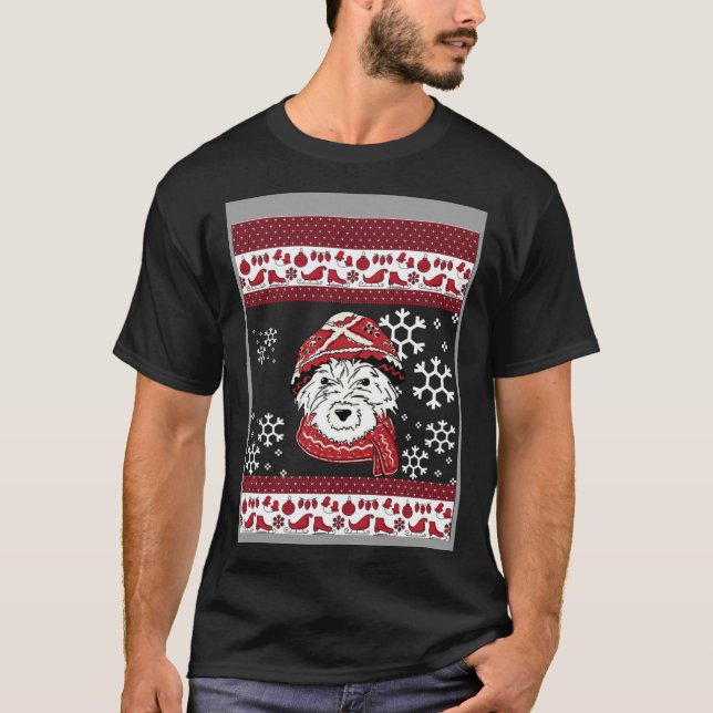 Australian Shepherd Christmas  with Santa Hat T-Shirt (Front)
