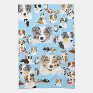 Australian Shepherd Collage Kitchen Towel