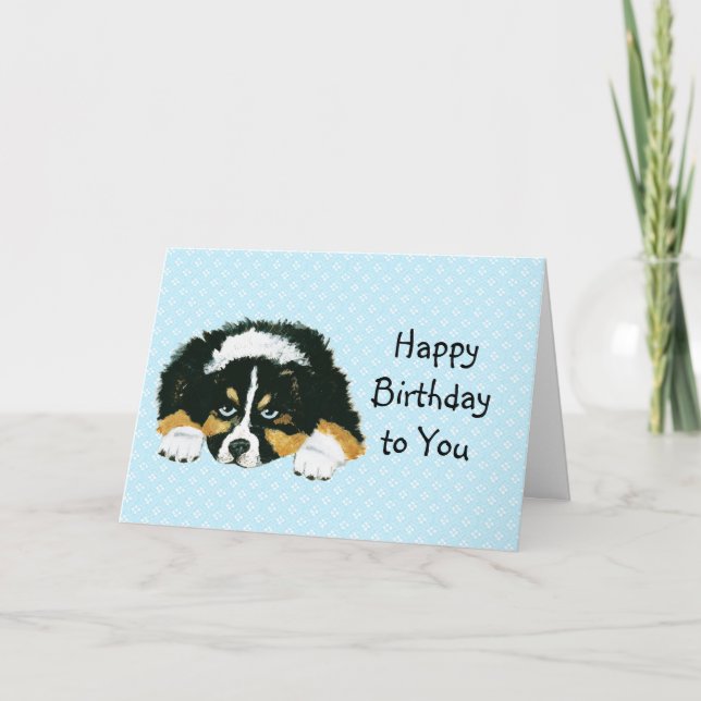 Australian Shepherd Custom Bonne Carte d'anniversa (Devant)