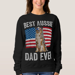 Australian Shepherd Dad American Flag Dog Lover Au Sweatshirt