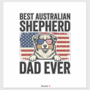 Australian Shepherd Dad Patriotic Vintage
