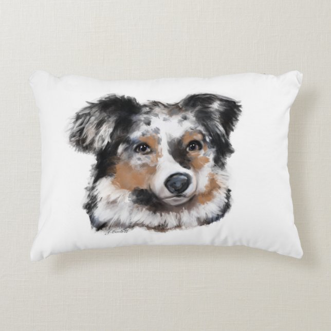 Australian Shepherd Decorative Pillow (Front)