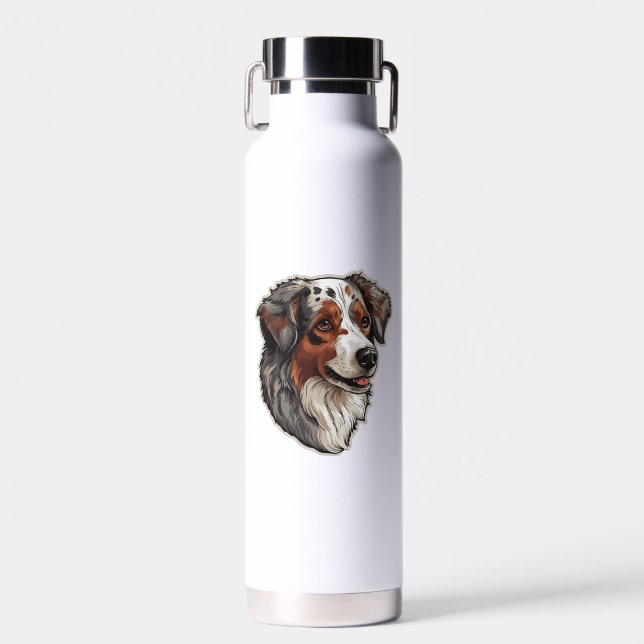 Australian shepherd Dog  1 Water Bottle (Front)