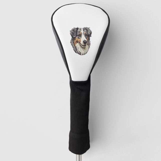 Australian shepherd Dog  3 Golf Head Cover (Front)