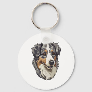 Australian shepherd Dog 3 Keychain