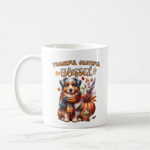 Australian Shepherd Dog Autumn Fall Pumpkin Coffee Mug