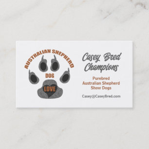 Australian Shepherd Dog Breeder Business Card
