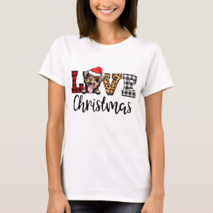 Australian Shepherd Dog Christmas Leopard Buffalo  T-Shirt