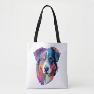 Australian Shepherd Dog Colourful 3 Tote Bag