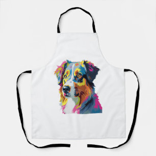 Australian Shepherd Dog Colourful Apron