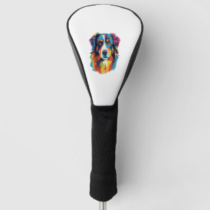 Australian Shepherd Dog Colourful  Golf Head Cover
