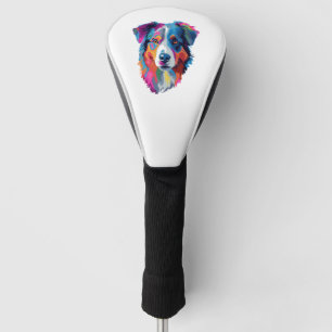 Australian Shepherd Dog Colourful Golf Head Cover