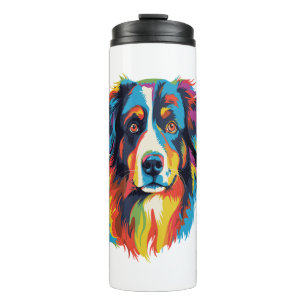 Australian Shepherd Dog Colourful Thermal Tumbler