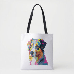 Australian Shepherd Dog Colourful Tote Bag