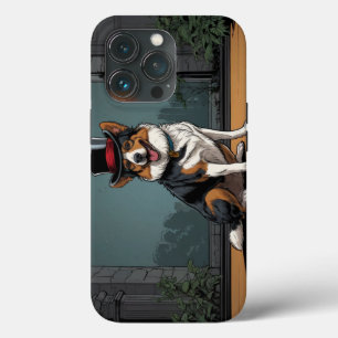 Australian Shepherd Dog Drawing on a Street iPhone 13 Pro Case