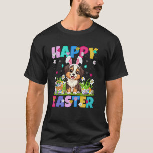 Australian Shepherd Dog Easter Egg Hunt Bunny Ear T-Shirt