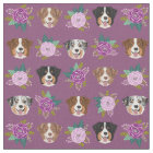Australian Shepherd dog faces purple floral