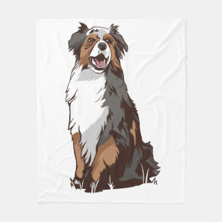 Australian shepherd dog fleece blanket