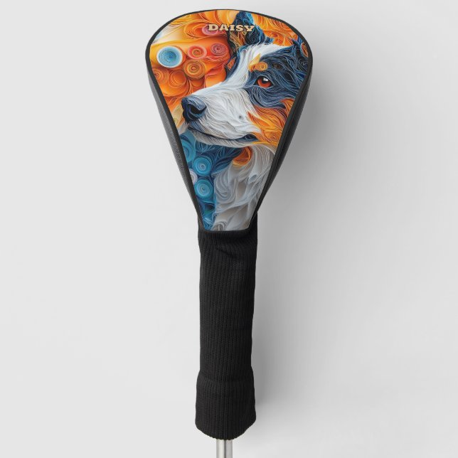 Australian Shepherd Dog Golf Head Cover (Front)