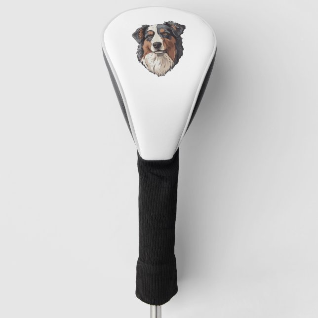 Australian shepherd Dog   Golf Head Cover (Front)