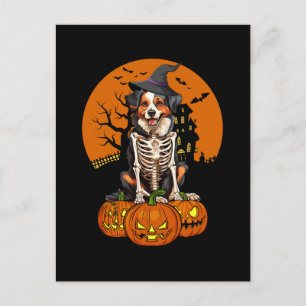  Australian Shepherd Dog Halloween Holiday Postcard